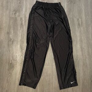 VTG Nike Pants Men's Large Black Tear Away Snap Basketball Warmup Track Jogger